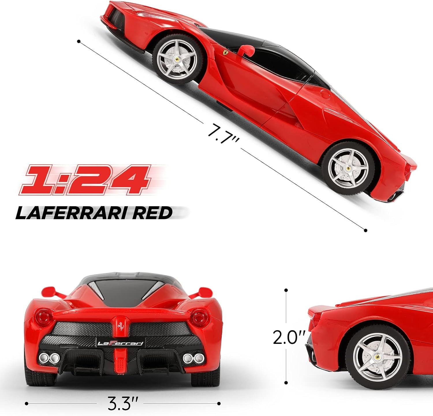 X Rastar Ferrari Toy Car 1:24 Remote Control Laferrari Race Car, Licensed RC Hobby Model Vehicle for Boys Kids and Adults, Red
