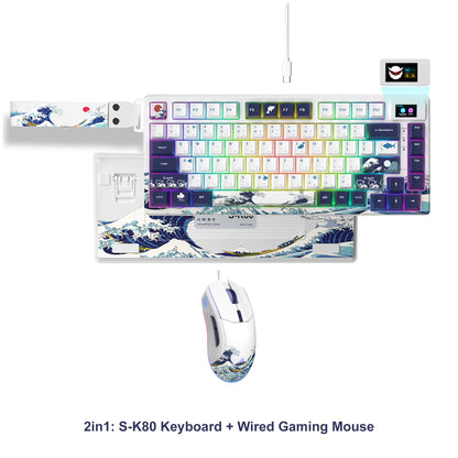 S-K80 75% Keyboard with Color OLED Display Mechanical Gaming Keyboard Hot Swap Keyboard Gasket Mount RGB Custom Keyboard