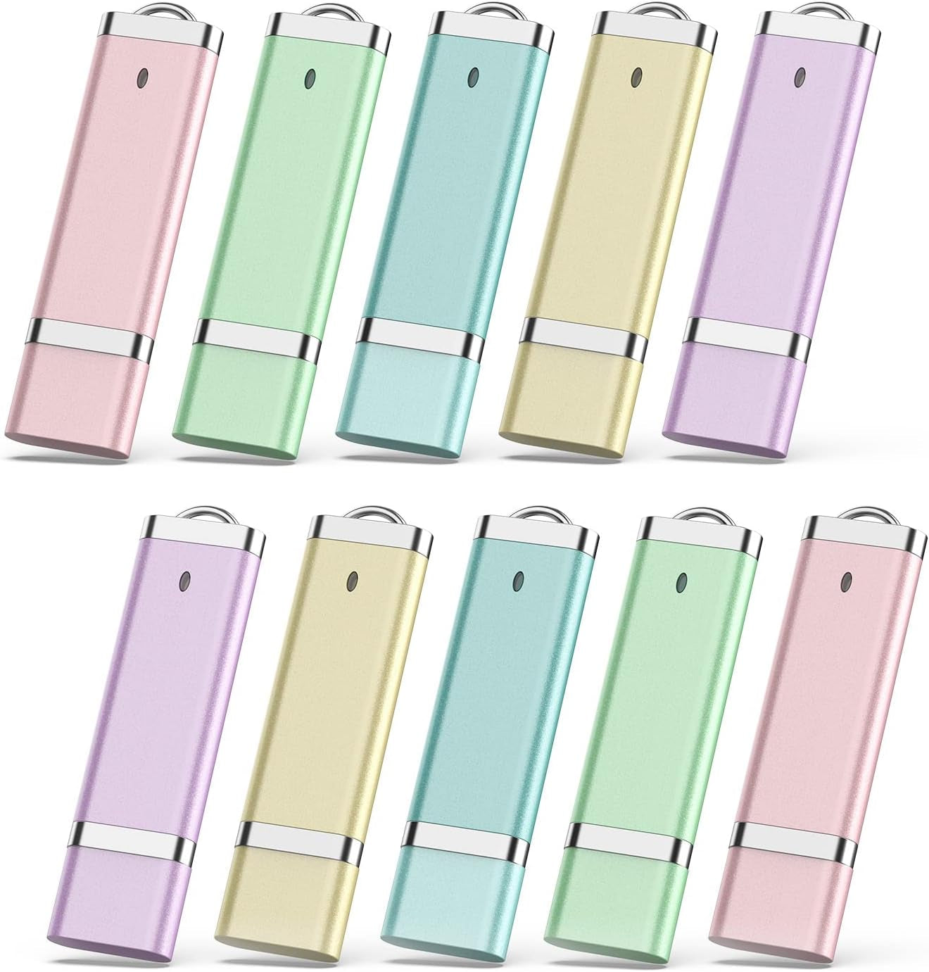 10 Pack 64GB Flash Drives - USB Thumb Drive, 64GB, Colorful