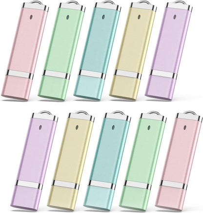 10 Pack 64GB Flash Drives - USB Thumb Drive, 64GB, Colorful