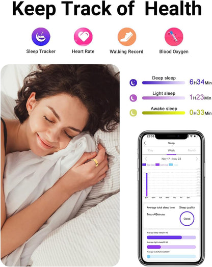 2025 Upgrade Smart Ring Health Tracker for Men Women - IP68 Waterproof Fitness Ring with Sleep Tracker/Heart Rate/Blood Oxygen/Steps/Distance/Calories,Air Shutter,Charging Case up to 7-Day, Silver #10