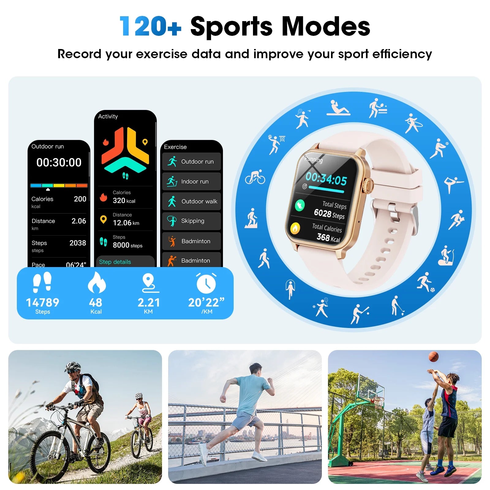 2025 New Extra Long Battery Smartwatch 1.85-Inch, (Receives/Dials/Standby Time 60 Days/120+ Sport Mode)Fits for Android and Iphone Devices (Pink)