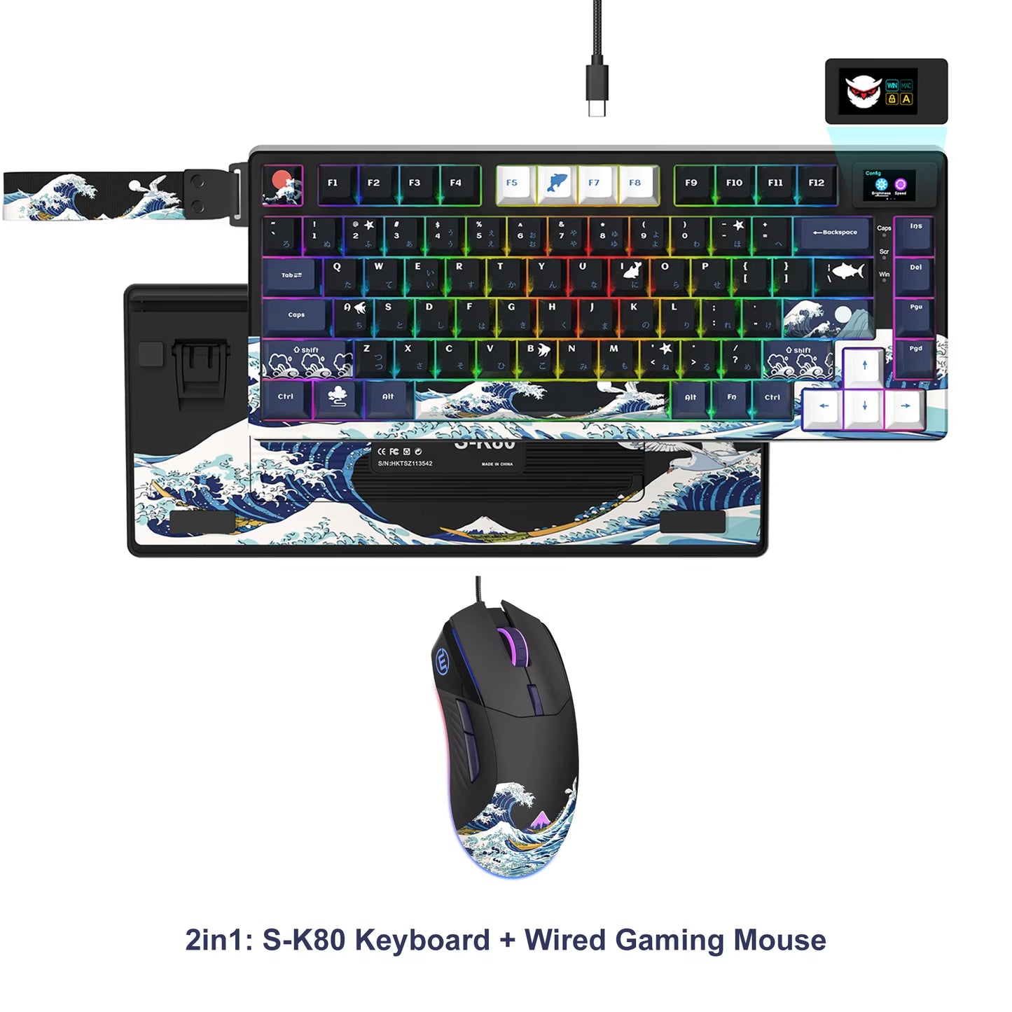 S-K80 75% Keyboard with Color OLED Display Mechanical Gaming Keyboard Hot Swap Keyboard Gasket Mount RGB Custom Keyboard
