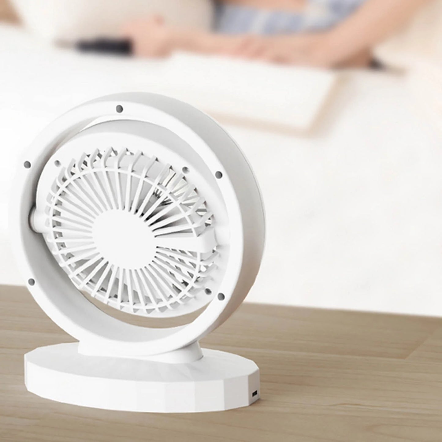 Cooling Multifunctional Mini Charging Small Fan, Strong Wind, Small Night Light, Office Desktop, Small Dormitory, Silent USB Electric Fan, Purple, on Clearance
