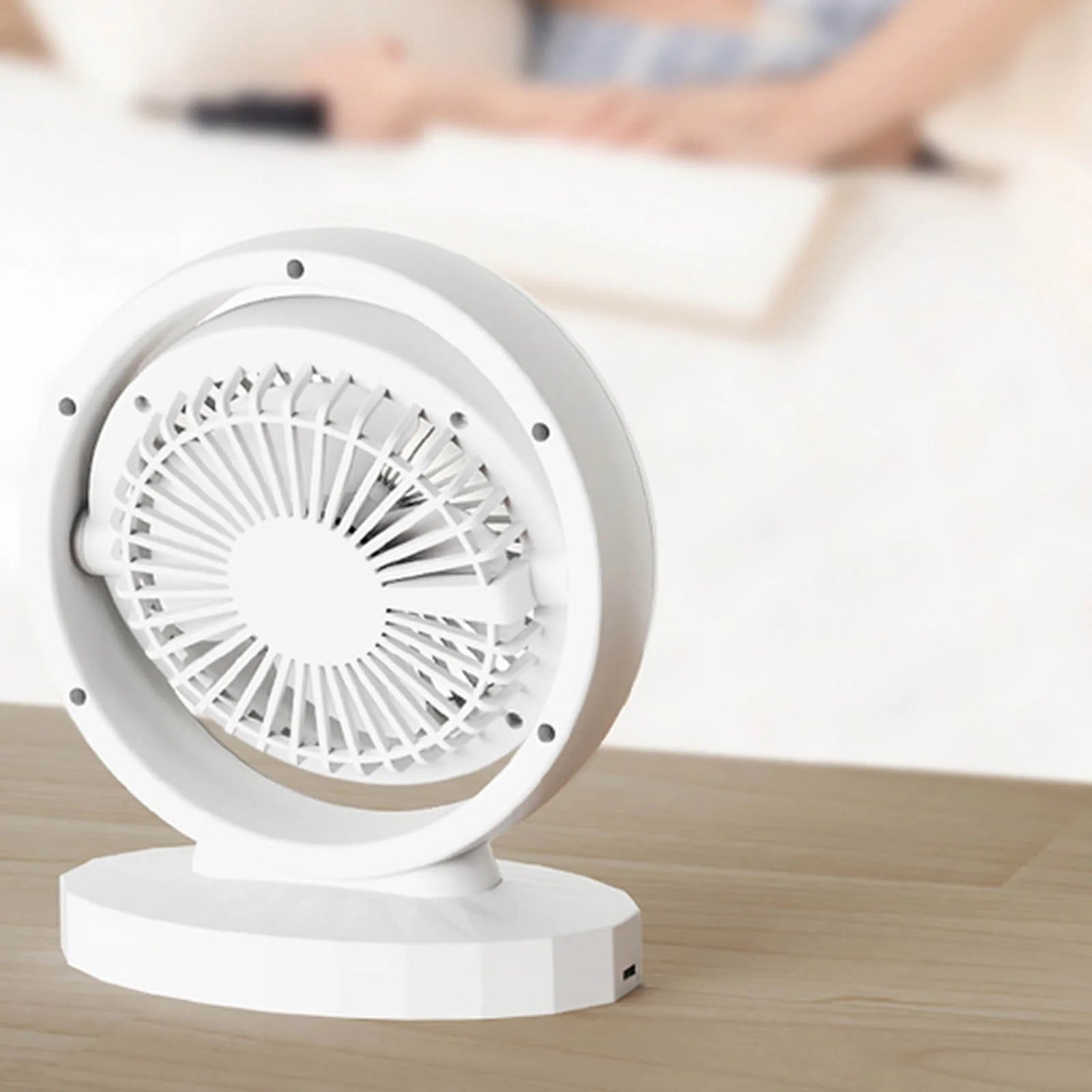 Cooling Multifunctional Mini Charging Small Fan, Strong Wind, Small Night Light, Office Desktop, Small Dormitory, Silent USB Electric Fan, Purple, on Clearance
