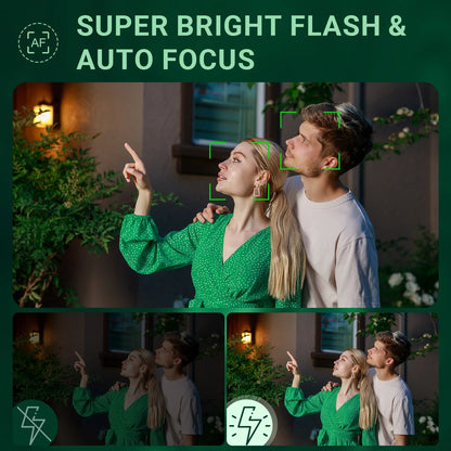 Digital Camera 4K UHD 64MP Vlogging Camera, Autofocus Compact Camera with 16X Digital Zoom, 32GB SD Card & 2 Batteries