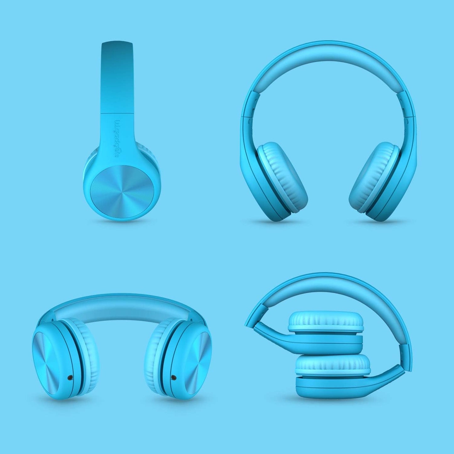 Connect+ Pro Wired Kids Headphones for School W/Microphone, Volume Limiting & Noise Reduction Over-Ear Headset with Cord, Shareport Technology & Softtouch Padding, Blue Headphones for Kids