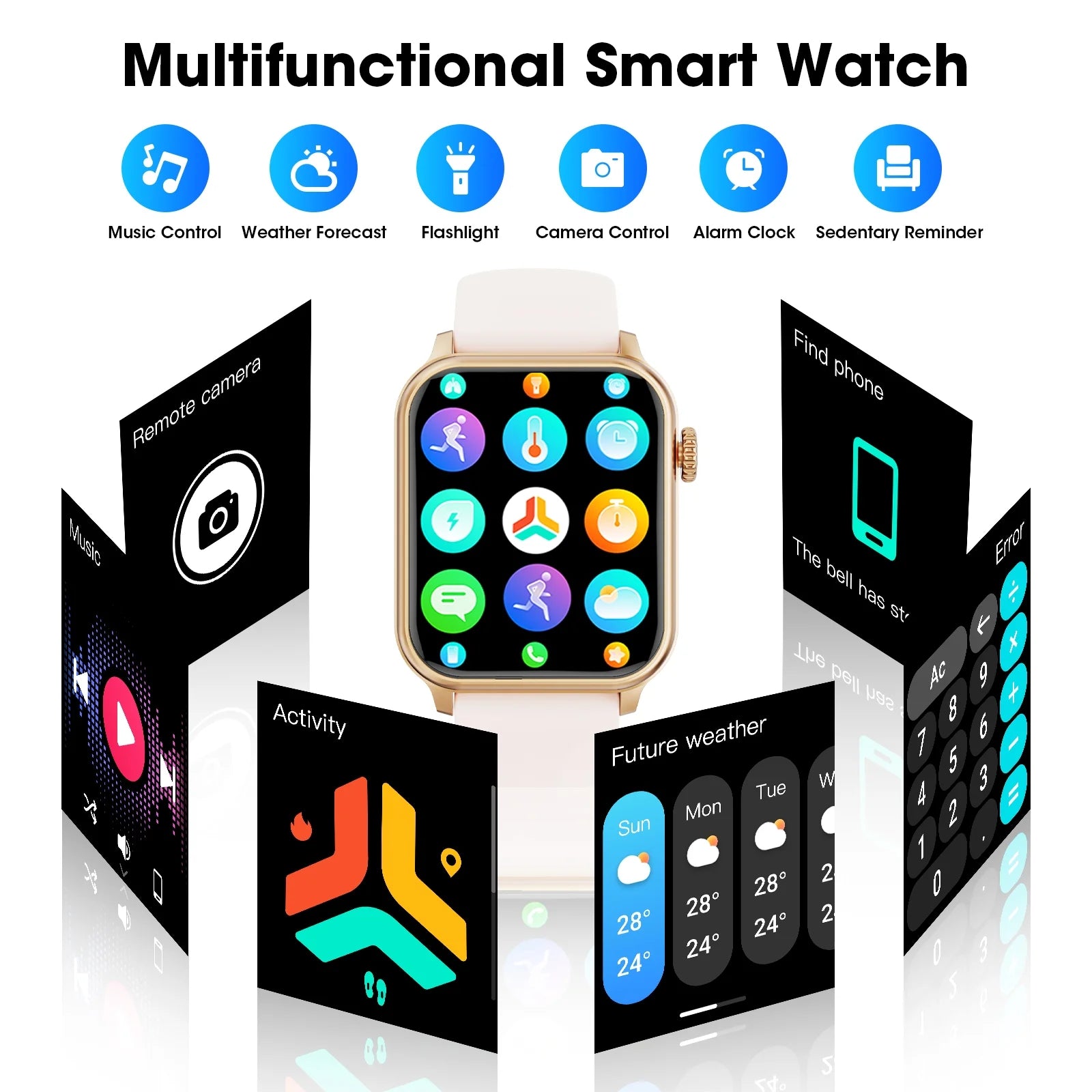 2025 New Extra Long Battery Smartwatch 1.85-Inch, (Receives/Dials/Standby Time 60 Days/120+ Sport Mode)Fits for Android and Iphone Devices (Pink)