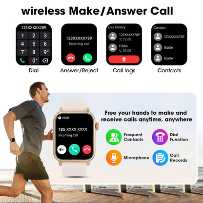 2025 New Extra Long Battery Smartwatch 1.85-Inch, (Receives/Dials/Standby Time 60 Days/120+ Sport Mode)Fits for Android and Iphone Devices (Pink)