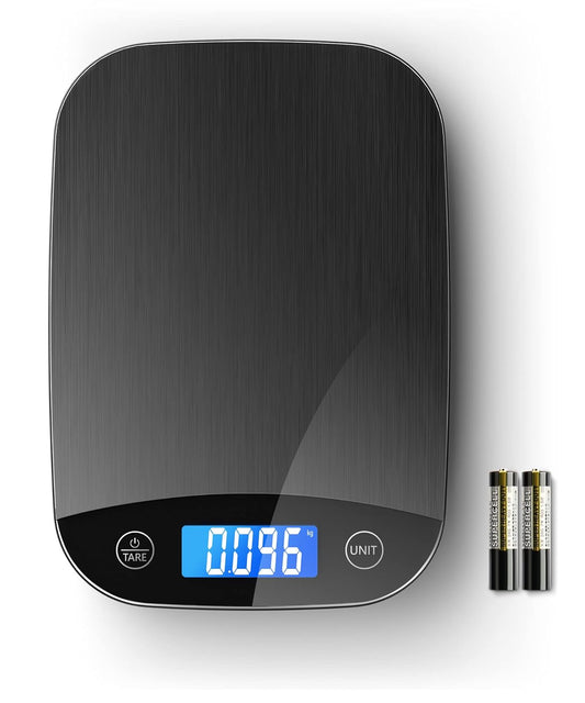 Food Scale 22Lbs Digital Kitchen Scale for Cooking Baking Weight Loss, Weighs in Grams and Ounce with 0.1Oz/1G Resolution, Sleek Design and Large LCD Screen